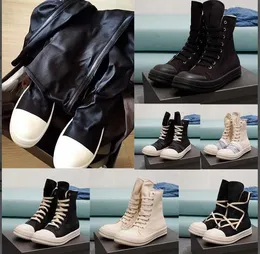 Botlar tasarımcı Rick Owen Canvas Yüksek Üst Ayakkabı Platformu Boot Erkekler Kadın Ayakkabı Siyah Dantel Yukarı Patuk SFSFS DFGH