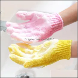 Escovas de banho esponjas esfoliantes luva de banho hidratante banheiros de pele de chuveiro luvas de lavagem lavagem de lavagem traseira