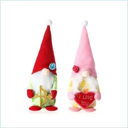 Inne świąteczne zapasy imprezowe pan i pani Valentine Day Party Gnomes Plush Toys ręcznie robione szwedzkie tomte elf lalka gnome ozdoby domowe dhqxz