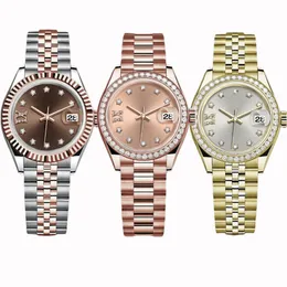 orologi con diamanti orologi da donna orologi di design movimento automatico formato data oro 36MM 31MM 28MM vetro zaffiro impermeabile Montres pour dames orologio da donna ghiacciato