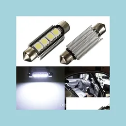 Billökor 100x 42mm C5W 5050 SMD 4 LED CanBus Error White Car Interior Festoon Dome BB Light DC12V Drop Delivery Mobiles Motorcyklar DH8YH