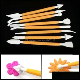 Cake Tools Bakeware Cake Tool Carving Knife Scpture Fondant Decorating Flower Modelling Craft Clays Sugarcraft Cutter 1904 V2 Drop D Dhczr