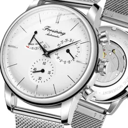 손목 시계 포팅 비즈니스 세로 기계 시계 남자 5 손 자동 투명 케이스 방수 패션 선물 시계