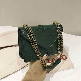 Handtasche Damentasche 2022 neue Alligatormuster kleine quadratische Tasche Textur Schlinge eine Schulter Umhängetasche tragbare Kettentasche