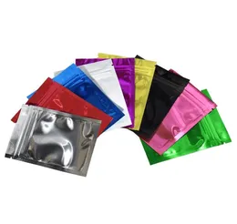 100pcslot selbstdicht gef￤rbte Zip -Lock -Aluminiumfolienbeutel Heizung Dichtbarer Mylar Folie Rei￟verpackungspaketbeutel mit Notch Food Storage Bag4363799