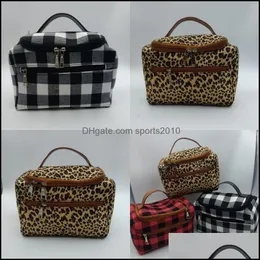 Storage Bags Plaid Leopard Printing Handbags Lattice Mti Traveling Tote Bag Fashion Maternity Of Party Gifts 28Cw E1 Drop Delivery H Dh4Sw