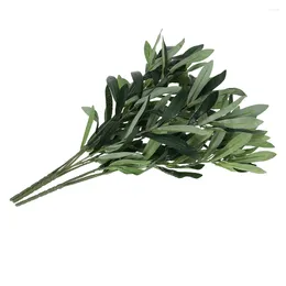 Dekorativa blommor oliv konstgjorda falska blad gr￶nska grenar stj￤lkar fauxplants grenleaf tr￤d arrangemang blommor stam br￶llop