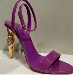 Scarpe da donna europee sandalo ultime pantofole con tacco alto da donna moda scarpe a bocca di pesce design con tacco in oro a forma speciale sexy multi-colore taglie 35-41