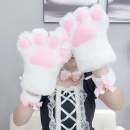 Fünf Finger Handschuhe 1pc Mädchen Nette Katze Kätzchen Pfote Klaue Warme Handschuhe Weiche Anime Cosplay Plüsch Für Halloween Party Zubehör Geschenk 221111
