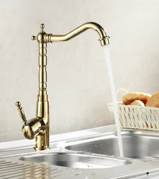 Whole Auswind Antique Brass Gold Faucet Kitchen Swivel Faucets Bathroom Faucet Sink Basin Mixer Tap4003302