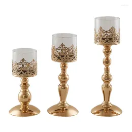 Candle Holders European Metal Candlestick Floral Hollow Out Pattern For Making