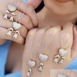 H￤nge halsband lyxiga hj￤rtpojkflicka h￤nge halsband guld f￤rgkedja colorf zirkon chocker barn bohemiska kvinnor modesmycken dhfqi