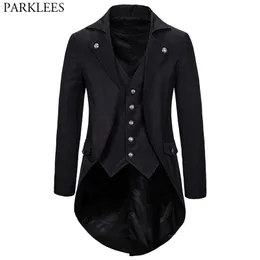 Męskie garnitury Blazers Gotycka wiktoriańska kurtka tylna menu Steampunk Medieval Cosplay Costume Mężczyzna Pirate Viking Renaissance Formal Tuxedo Coats 2xl 221111