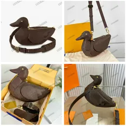 NIGO Drop 2 Crossbody Bag Ducks Monograms Brown Leather Shoulder Purse Japanese designer Luxurys Duck Shape Pouch M45590