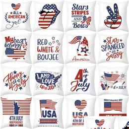 Pillow Case American Independence Day Pillowcase 4Th Of Jy 18 Inch Throw Pillow Er For Couch Sofa Home Decoration Drop Delivery Gard Dhiil