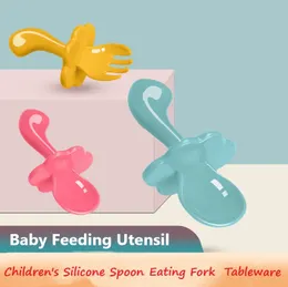 Spädbarnsredskap Baby Feeding Spoon Fork Combination Suit Children's Supplementary Food Training Table Set