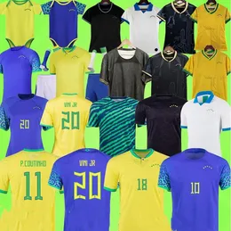 Coutinho Soccer Jerseys Home Away Camiseta de Futbol Paqueta Brazils 2022 World Cup Jesus Marcelo Pele Casemiro Brasil Maillots Football Man Kit Kit Kit