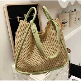 Bags Straw bag women's large capacity 2022 new woven shoulder high texture Tote Bag Purse