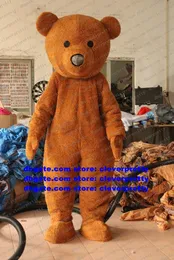 Long Fur Brown Bear Mascot Costume Grizzly Bear Ursus Arctos Adult Cartoon Character World Exposition Advertising Drive ZX2237