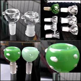 Tubi per fumatori Nuovi 14mm 19mm Tubi per fumatori Maschio Femmina Herb Slide Dab Pezzi Ciotole di vetro Ciotola secca Tabacco per bong Acqua 139 K2 Drop Dh5Td