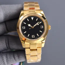 Menwomen Watches Rolx Luxury Gold Air King 40mnm 판매 스테인레스 스틸 Sapphire Glass Mirror 자동 기계적 손목 시계 표준 성공적인 남성 WR