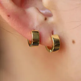 Dangle Earrings 2022 High Polish Gold Color Earring Circle 섬세한 십대 소녀 925 Fine Silver Mini Tiny Clip on