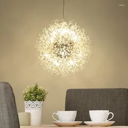 펜던트 램프 Girban Modern Crystal Crystal chandelier Lighting Dandelion Chandeliers Led Lustres 식당 가구 교수형