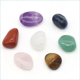 Свободные драгоценные камни 7pcs/seled helect chakra Заживание Reiki Натуральный выпадающий камный камень. Прописывание рок -кварцевая йога медитация энергия камень dh4hw