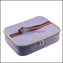 Lunch Boxes Bags Heat Preservation Bento Handbags Four Colors Oxford Cloth Sealed Insated Coolers Pockets Eco Friendly Aluminum Foil Dhue2