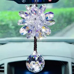 Innenarchitektur glänzender Strassblume Pendellautos Bewertung Spiegel Hanging Ornament Auto Decor Automobile Carros Geschenkboutique