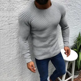 Suéteres masculinos Anti-Shrink Men Sweater Outono Inverno WhiM Warm Color Solid Roul Redond Manga Longa Spring Spring Macho machado Pulloves