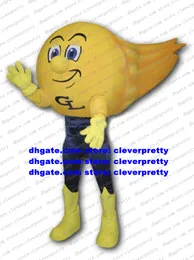 Mascot Costume Yellow Comet Star Meteor Shooting Star Falling Wind Gust Gale Squall Big Globe Nose Black Pursed Mouth No.8830