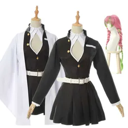 Cosplay Peruk Yetişkin Çocuklar Demon Slayer Kimetsu hiçbir Yaiba Anime Kimono Kanroji Mitsuri Cosplay Kostüm T221115