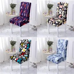 Chair Covers Geometric Stripe Printing Chairs For Office Computer Dining Seat Desk Fundas Para Sillas Home