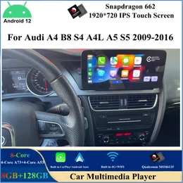 10.25 "Android 12 CAR DVD Player Multimedia Stereo 8GB RAM128GB ROM för Audi A4 B8 S4 A4L A5 S5 2009-2016 Auto GPS Navigation Monitor CARPlay Bluetooth WiFi