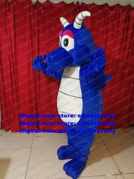 Costume della mascotte di Blue Dragon Loong Personaggio dei cartoni animati per adulti Vestito di compleanno Congratulazioni Performn ACTING zx2943