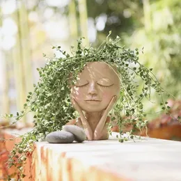 Bahçe dekorasyon bebek küçük kız etli saksı kat basit karakter heykel açık manzara dekorasyon portre süs 221028