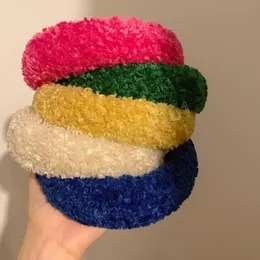 Mode Winter Stirnbänder Haar Zubehör Für Frauen Warme Weiche Plüsch Turban Candy Farbe Stirnband Haarband