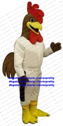 Mascot kostym vit gamecock game fowl fowling cock tupp kyckling chook karaktär födelsedagsfest scenegenskaper zx1566