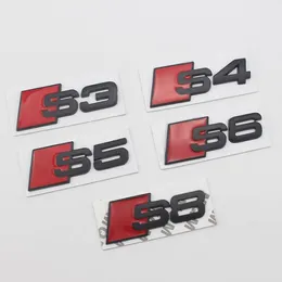 3D Chrome Audi S3 S4 S5 S6 S7 S8 - Black Chromed Logo Boot Badge Emblem Metal Materiaal