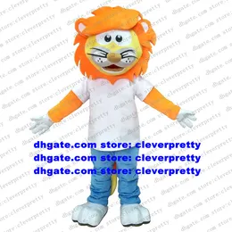 Orange Color Lion Mascot Costume Adult Cartoon Character Outfit Suit Fandango Dancing Party Movie Props zx1909