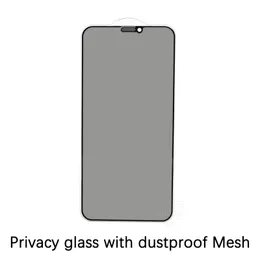 Sichtschutzglas mit staubdichtem Mesh-Displayschutz, vollständig abgedeckt für iPhone15 14 13 Pro Max 12 11 X XR 8 Plus