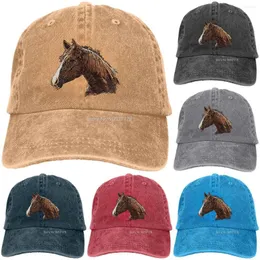 Berets Horse Head Men Women Baseball Cap Classic Washable Retro Dad Hat Unisex Washed Cotton Snapback Adjustable Caps Trucker Hats