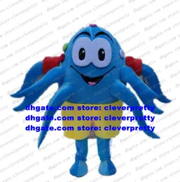 Mascot Costume Blue Octopus Devilfish Octopi Cuttlefish Inkfish Sepia Squid Calamary Dorosła postać na żywo urocza ZX1568