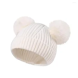 Berretti 1 Set Forniture invernali semplici Cappelli per bambini Guanti Design a doppia sfera Kit berretto per berretto lavorato a maglia per bambini antivento Mantieni caldo