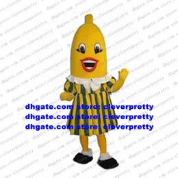 Mascot kostym gul banan bananas pisang plantain musa basjoo basho vuxen karakt￤r naturlig plats turistattraktioner zx2503