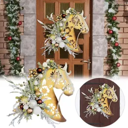 装飾的な花大きなグレープバインリース36インチ馬の頭のクリスマス馬場馬木木の秋のトピアリー