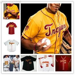 Anpassad NCAA USC Trojans Jersey Baseball Ben Ramirez Tyresse Rhylan Thomas Garret Guillemette Riley Lamb D'Andre Smith Connor