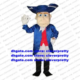 Patriot Gentleman Gentry Knight Earl Count Mascot Fantaspume de desenho de desenho animado de desenho de desenho animado Cerimônia de fechamento da capa de departamento ZX2557