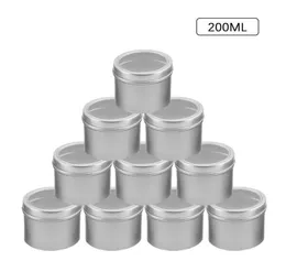 Speicherflaschen Gl￤ser 1020pcs 200ml leer nachf￼llbare Blechkasten Aluminium Kerze mit Deckelkuchen Lip Pot Creme Jar Make -up Organizer 7957475